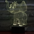 thumbnail image 2 of Abstractive 3D Optical Illusion Elephant Colorful Lighting Effect Touch Switch USB Powered LED Decoration Night Light Desk Lamp for Holiday Birthday Gift, 2 of 8