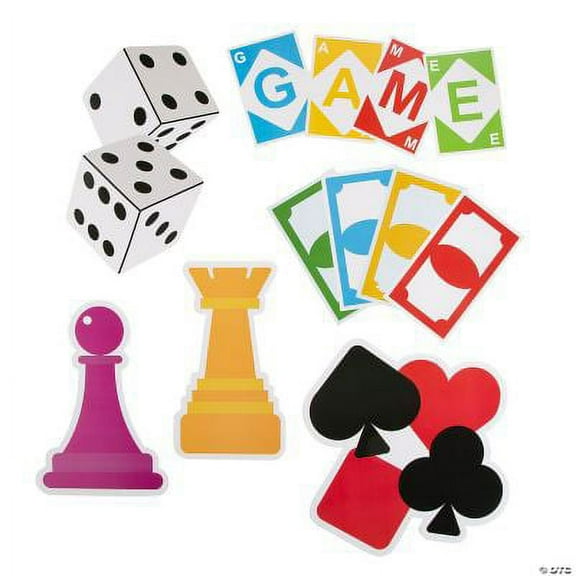 Game Night Cutouts, Birthday, Party Decor, 6 Pieces