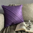 thumbnail image 4 of The HomeCentric Throw Pillow Cover With Zipper, Purple Pillows Cover, Textured Pintucks Solid Color Pillow Cases, Pack of 2, 14x14 inch (35x35 cm) Cushion Covers, Square Faux Suede Pillow - Purple, 4 of 10