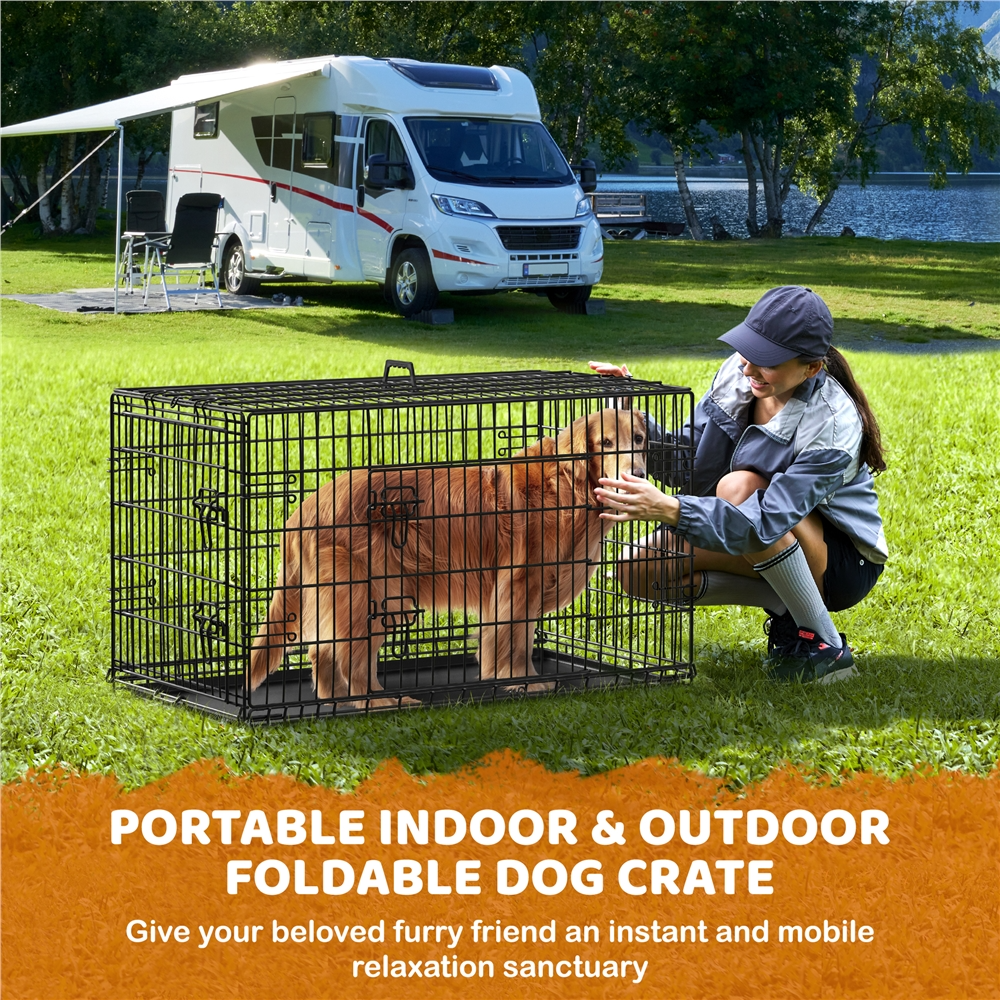 Yaheetech Foldable Metal Wire Dog Crate photo 5