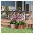 thumbnail image 2 of 3.5' x 2' x 1' Galvanized Raised Garden Bed Kit, Outdoor Metal Elevated Planter Box with Safety Edging, Easy DIY Stock for Growing Flowers, & Vegetables, Brown, 2 of 9