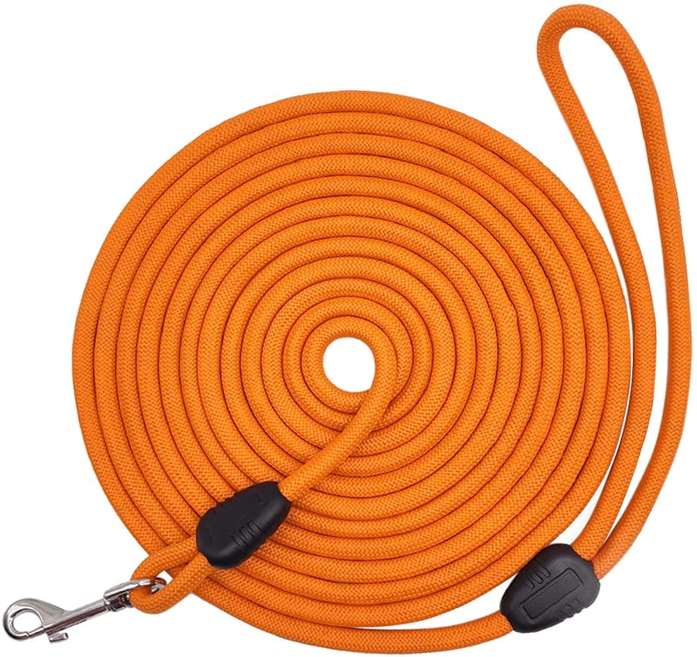 for Small Medium Outside Training Play Camping or Backyard Heavy Duty Nylon Recall Pet Tracking Line MayPaw 15FT/30FT/50FT Long Rope Training Dog Leash 
