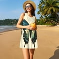 thumbnail image 3 of Daiia Blue Black Butterfly Art Print Women's Dresses 2025 Trendy Short sleeve Dresses Casual Baggy Flowy Maxi Sun Dresses, 3 of 7