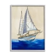 thumbnail image 4 of Stupell Industries Contemporary Sailboat Yacht Deep Blue Waves Neutral Sky Paintings Gray Framed Art Print Wall Art, 24x30, by Liz Jardine, 4 of 5