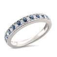 thumbnail image 2 of 1/3 Carat Princess-Cut Blue Sapphire And Diamond Wedding Band In 14K White Gold (Color - H-I) (Clarity - SI2-I1), 2 of 5