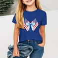 thumbnail image 1 of Ugoldhm Girls Independence Day Graphic Tees Red White Blue Summer Tops 2-13 Years Short Sleeve Patriotic Outfits, 1 of 3