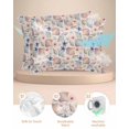 thumbnail image 2 of Hokiten Pillow Cases Standard Size Set of 2, Lumbar Pillow Covers, Blue Pink Conch Satin Pillowcases with Zipper for Hair/Skin, Beige Retro Coastal Beach Shell Starfish 20x26 Inches, 2 of 6