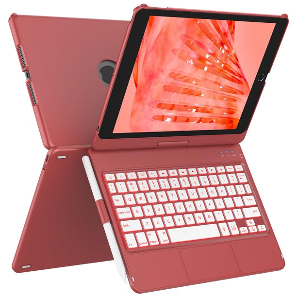 Funda con Teclado aMZCaSE para iPad 9ª Generación 10.2" Retroiluminado