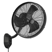 Honeywell 18 Inch Wall Mount Outdoor Oscillating Fan Strong Airflow Remote Matte Black