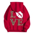 thumbnail image 7 of Women's Hoodies Sweatshirts Graphic Word Hoodie for Women Long Sleeve Sweatshirt Top with Preppy Style for Everyday Comfort Red M, 7 of 7