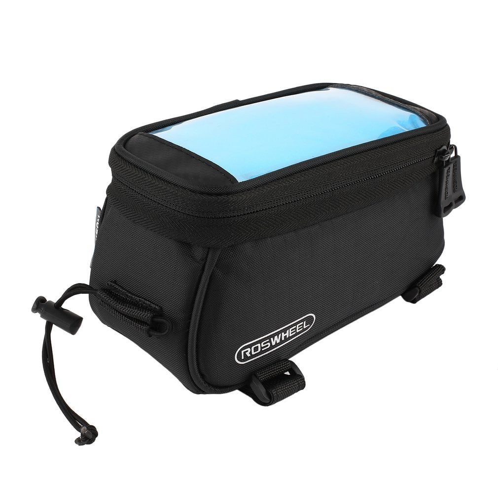 Black Wenjie ROSWHEEL Cycling Bike Bicycle Bags Panniers Front Frame Front Tube Bag Touch Screen Bag For Cell Phone Mountain Bike