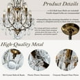 thumbnail image 4 of 18" 5-Light Classic/Traditional Lighting Fixture Antique Gold Glam Crystal Chandelier, 4 of 9