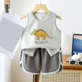 thumbnail image 2 of Girl Outfits Short Sleeve Crew Neck Top and Pant Bodysuits Cute Casual Baby Girl Clothes Beige 9-18 Months, 2 of 4