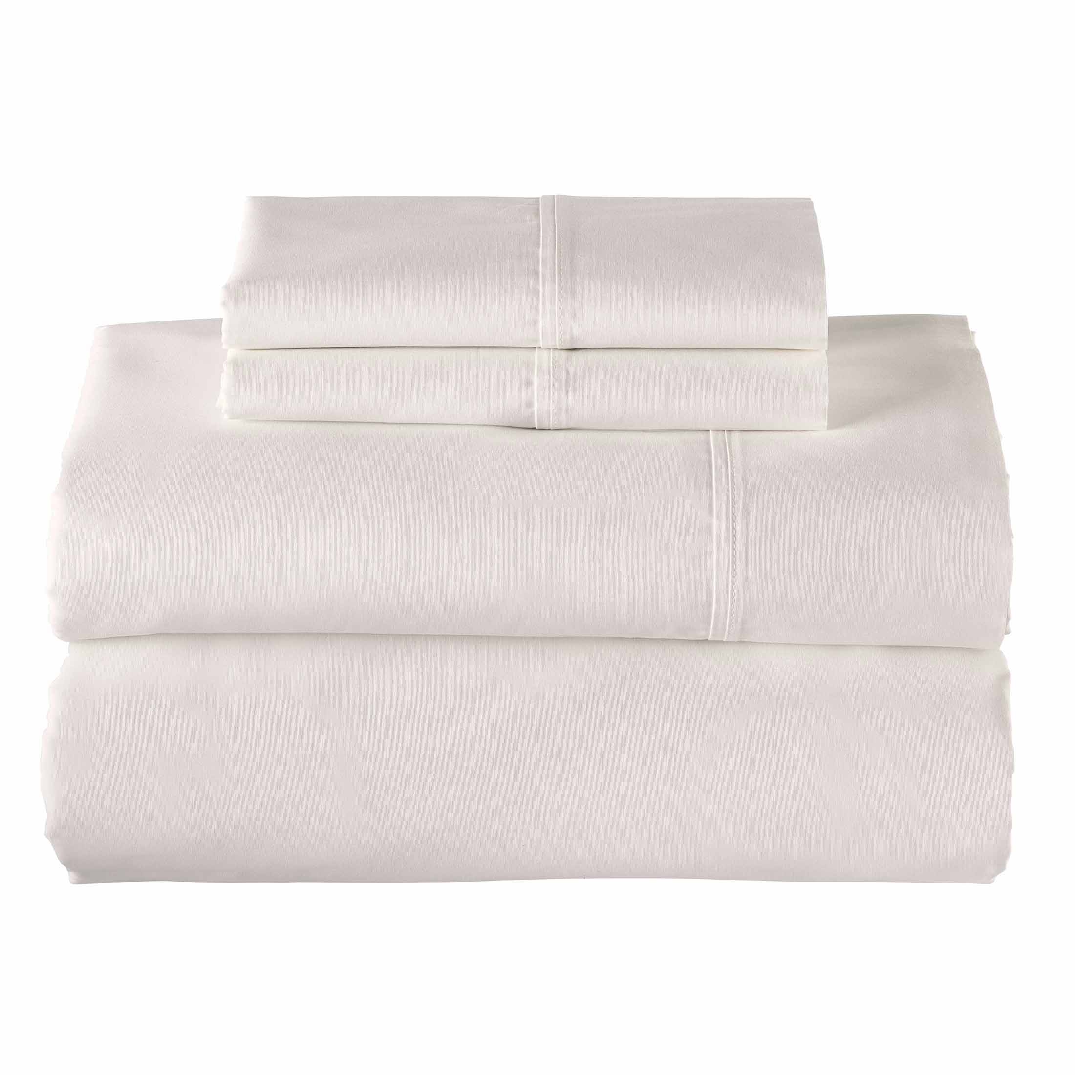 Better Homes & Gardens Cool & Crisp 4-Piece 300 Thread Count Arctic White Cotton Percale Sheet Set, Full - image 3 of 9