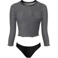 thumbnail image 7 of Women Long Sleeve Swim Shirts Rash Guard Two Piece Swimsuits UPF 50+, 7 of 7