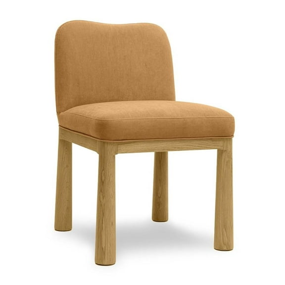 Pemberly Row Modern / Contemporary Cognac Velvet Oak Dining Chair