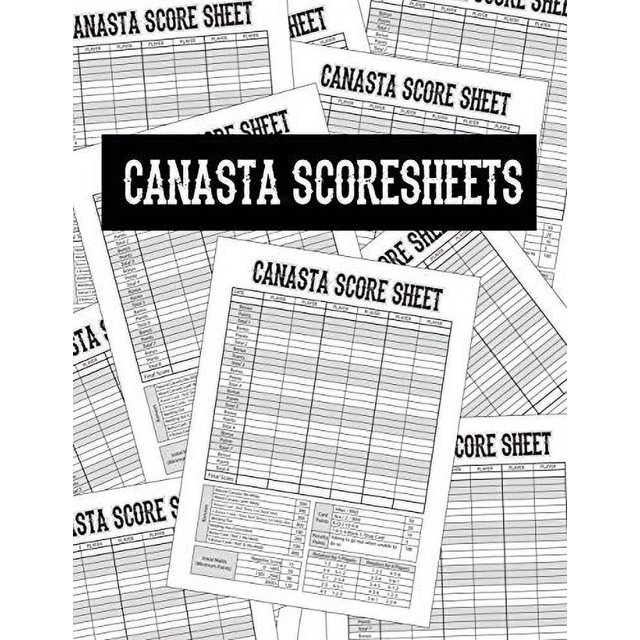 Hojas puntuación Canasta: Anotaciones cartas | Cuaderno registros | Referencia puntos | Libro anotaciones | 8.5" x 11" - 100 páginas