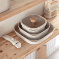 thumbnail image 2 of FIKA Objet Comfort 7-Piece Kitchen Nonstick Healthy Cooking Cookware Set with Lid, Detachable Handle, Induction Compatible All-in-One Kitcheware, Easy to Store, Great Gift, Made in Korea (IVORY), 2 of 12