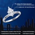 thumbnail image 2 of Gem Stone King 14K White Gold White Moissanite Solitaire Engagement Ring for Women | 1.32 Cttw | Pear Shape 9X6MM | Wedding Anniversary Promise Ring for Women | Available in Size 5,6,7,8,9, 2 of 6
