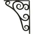 thumbnail image 4 of Ekena Millwork 1 1/2"W x 7 1/2"D x 10"H Tristan Wrought Iron Bracket, (Single center brace), Antiqued Silver, 4 of 8