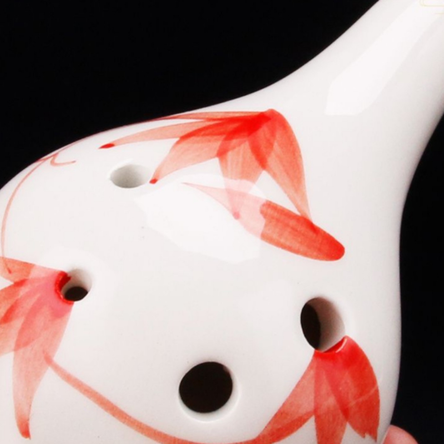 6 Hole Ceramic Ocarina Alto C Key Beginner Flute AC12 Chinese Style Wind Instrument for Practice Performance or Gift