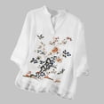 thumbnail image 2 of vigerkar Boho Tunic Tops for Women Long Sleeve V Neck Vintage Floral Print Blouses Dressy Casual Loose Fit Ladies Summer Tops (White, 3XL), 2 of 4