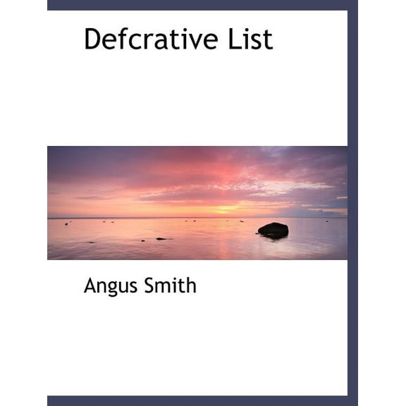 Defcrative List (Paperback)