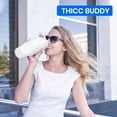 thumbnail image 5 of Thicc Buddy - 40 oz Stainless Steel Vacuum Insulated Tumbler with Lid and Straw for Water - Travel Mug Cupholder Friendly - Gifts for Women Men Him Her, 5 of 6