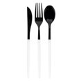 thumbnail image 1 of Chic Flatware Black/White Combo (16 Forks + 8 Knives + 8 Spoons), 1 of 1
