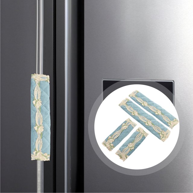 unbranded 4Ud Guantes Para Manijas De Refrigerador En Tela Marrón Para Proteger Y Embellecer