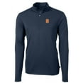 thumbnail image 2 of Men's Cutter & Buck Navy Syracuse Orange Big & Tall Virtue Eco Pique Recycled Quarter-Zip Pullover Top, 2 of 3
