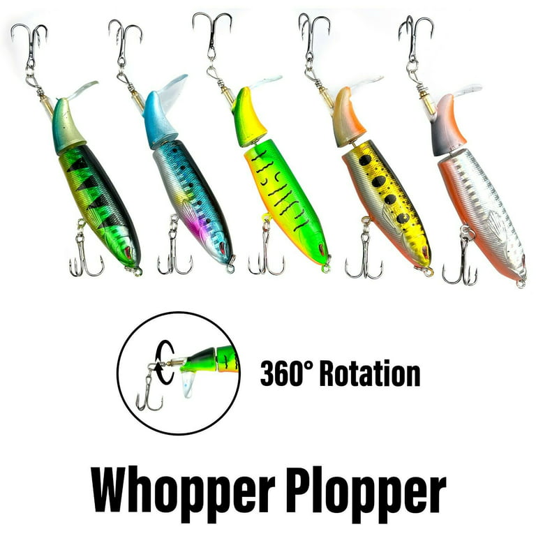 UFISH Whopper Plopper Topwater Bass Fishing Lure, 360 Rotating