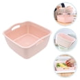 thumbnail image 5 of EXHUMKY Pink Wearresistant Thickened Drain Basket for Kitchen and Bathroom Storage Use Made of PP 1PC S Size, 5 of 5