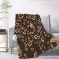 thumbnail image 2 of XMXT Flannel Throw Blanket, Hand Painted Brown Coffee Beans Throw Blankets for Bed Couch Living Room, 50 x 70 inches, 2 of 9