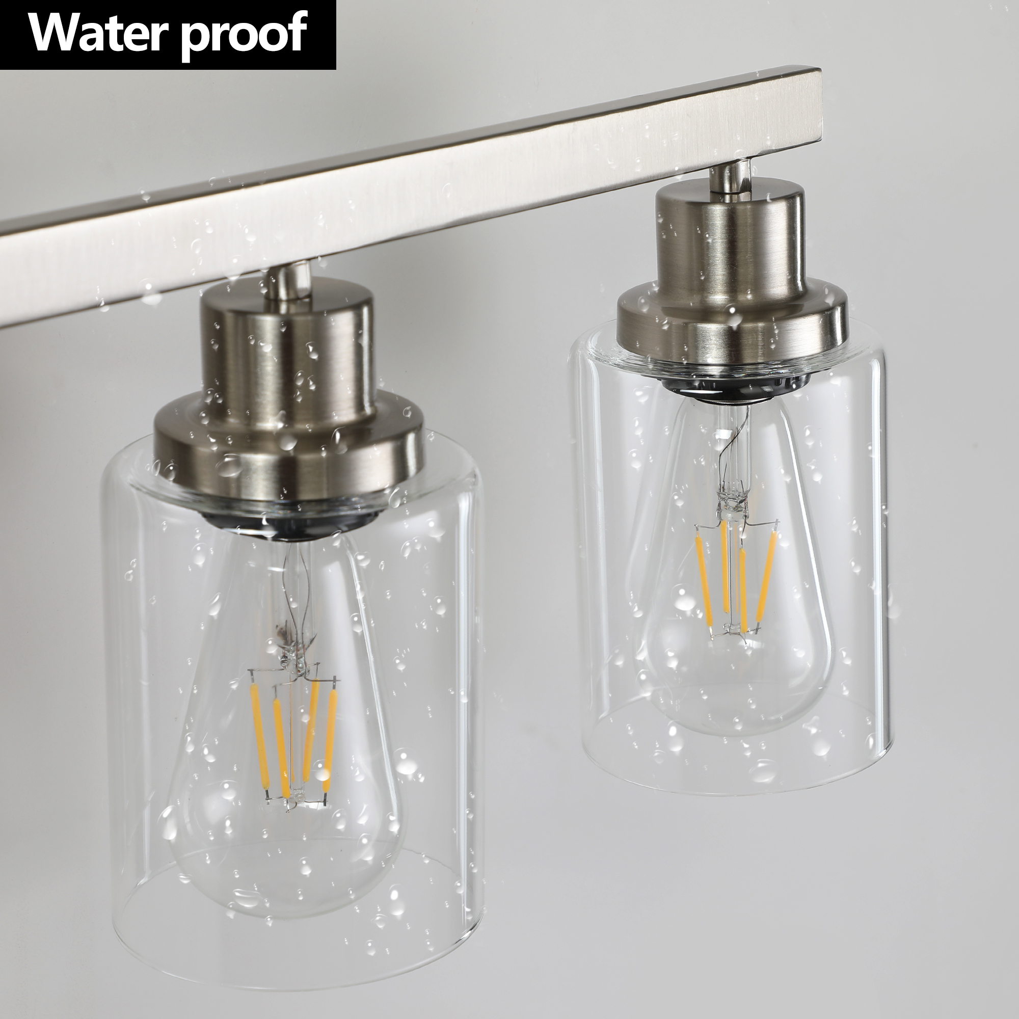 Leumius Modern 10-Light Bathroom Vanity Light Fixture - Brushed Nickel Finish with Clear Glass Shades, Perfect for Bathroom, Vanity and Dressing Area Lighting (No Bulbs)