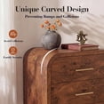 thumbnail image 3 of Vintagearth Nightstand Set of 2, 24" Tall Modern Curved Bedside Table, FSC-Certified Wood End Table, 2 Drawer Storage, Dark Burl, 3 of 10