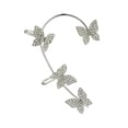 thumbnail image 2 of Pendiente elegante Yinane Clip Mariposa Ear Cuff Derecho Plata, 2 of 8