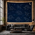 thumbnail image 6 of Moon Stars Indigo with Night Populated Prehistoric Creatures, Mystical Fantasy for Space Lovers, Galaxy Room Decor, Housewarming Gift, Tapestry Wall Hanging for Bedroom and Dorm, 6 of 7