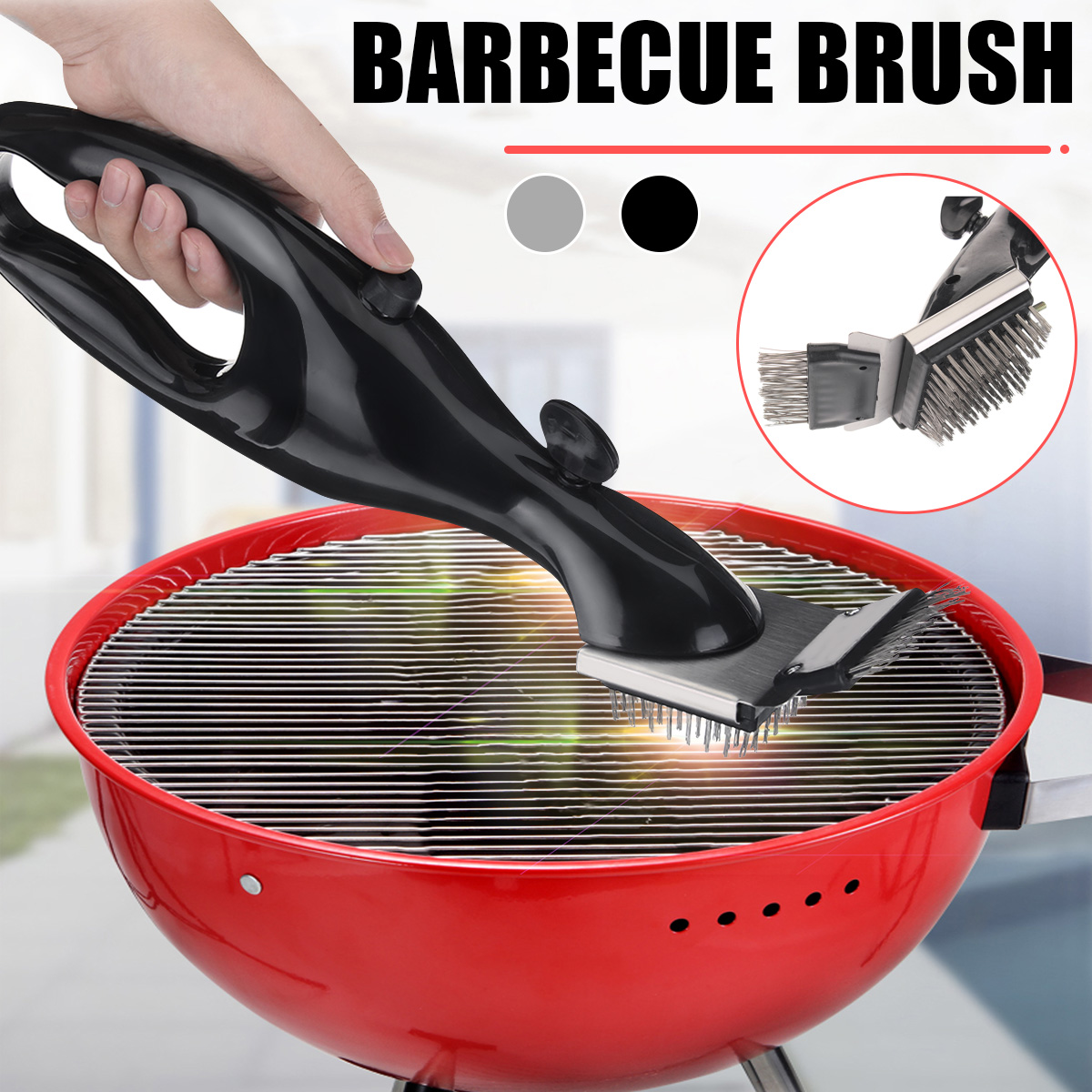 Stainless Steel Barbecue BBQ Cleaning Brush Outdoor BBQ Grill Brush