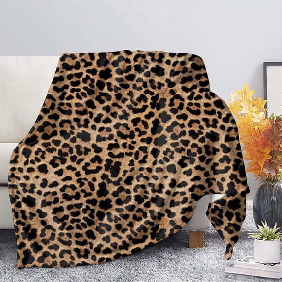 Leopard Animal Print Stylish Soft Throw Blanket for Women Ladies Bed Throw Cover Microfiber Sofa Blanket Lightweight 50"x60"