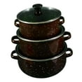 thumbnail image 3 of Lipstore 3 Pieces Enamel Stockpot with Lid Slow Cooker for Restaurant Wedding Kitchen brown, 3 of 8