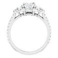 thumbnail image 2 of Pompeii 1 3/4 Ct Three Stone Halo Diamond & Oval Moissanite Engagement Ring White Gold, 2 of 4