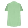 thumbnail image 3 of Bamboo Cotton Tunic Blouses for Women Summer Short Sleeve Tee Blouse Button-Up Henley Neck T-Shirt Flower Graphics Cute Tunics Tops Lounge Dressy Shirts Going Out Holiday Outfits, 3 of 4