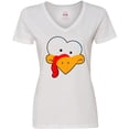 thumbnail image 3 of Inktastic Thanksgiving Goofball Turkey Face Women's V-Neck T-Shirt, 3 of 5