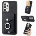 thumbnail image 1 of For Samsung Galaxy A23 Electroplating Skin-feel Leather Ring Card Wallet Phone Case(black), 1 of 5