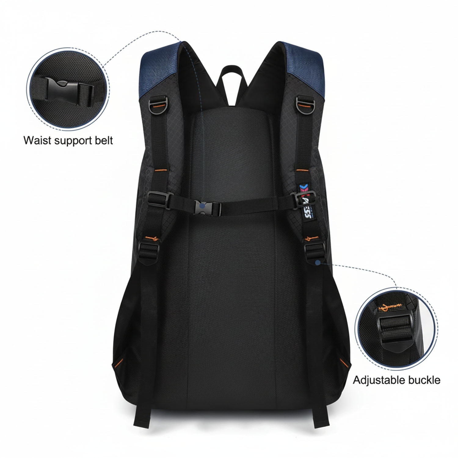 Extra Large Travel Backpack with Laptop Pocket,35L Lightweight Travel Work College School Bag for Men and Women,Navy,06512