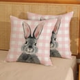 thumbnail image 2 of Easter Pillow Covers 18x18 Inch Set of 2, Pink Buffalo Plaid Bunny Decor Spring Farmhouse Throw Pillows Easter Decorations Rabbit Pink Pillowcase Seasonal Outdoor Cushion Case for Couch Home, 2 of 6
