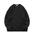 thumbnail image 2 of ZCFZJW Men's Sportswear Shirts Casual Solid Color Long Sleeve Crewneck Pullover Sweatshirts Big and Tall Regular Fit Casual Workout Tees Tops Black XXXL, 2 of 6