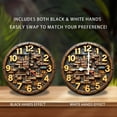 thumbnail image 2 of Rustic Wooden Mosaic Wall Clock Home Decor 10-Inch Silent Wooden Wall Clock, Battery Operated (AA Batteries Not Included), Artistic Home Decor, 2 of 7