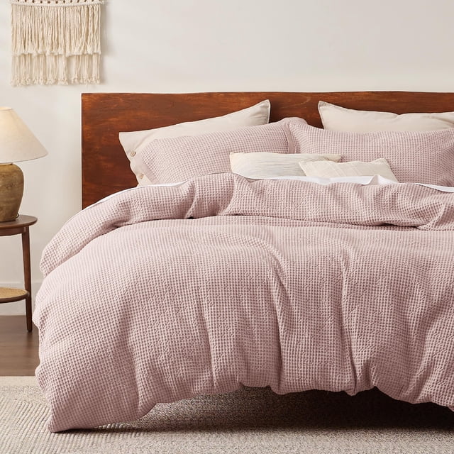 Funda de edredón Bedsure, algodón, tamaño queen, 230 x 230 cm, 3 unidades, color rosa